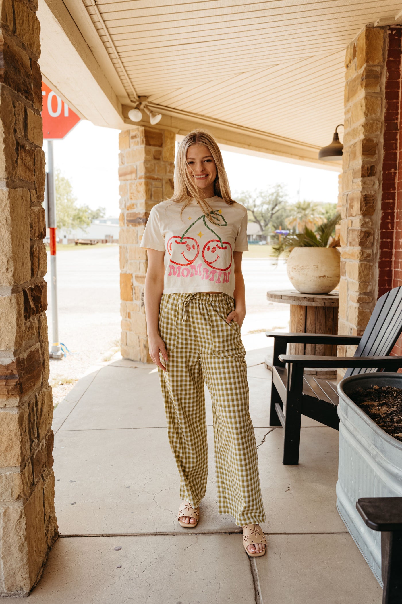 Green Gingham Pant TH2109