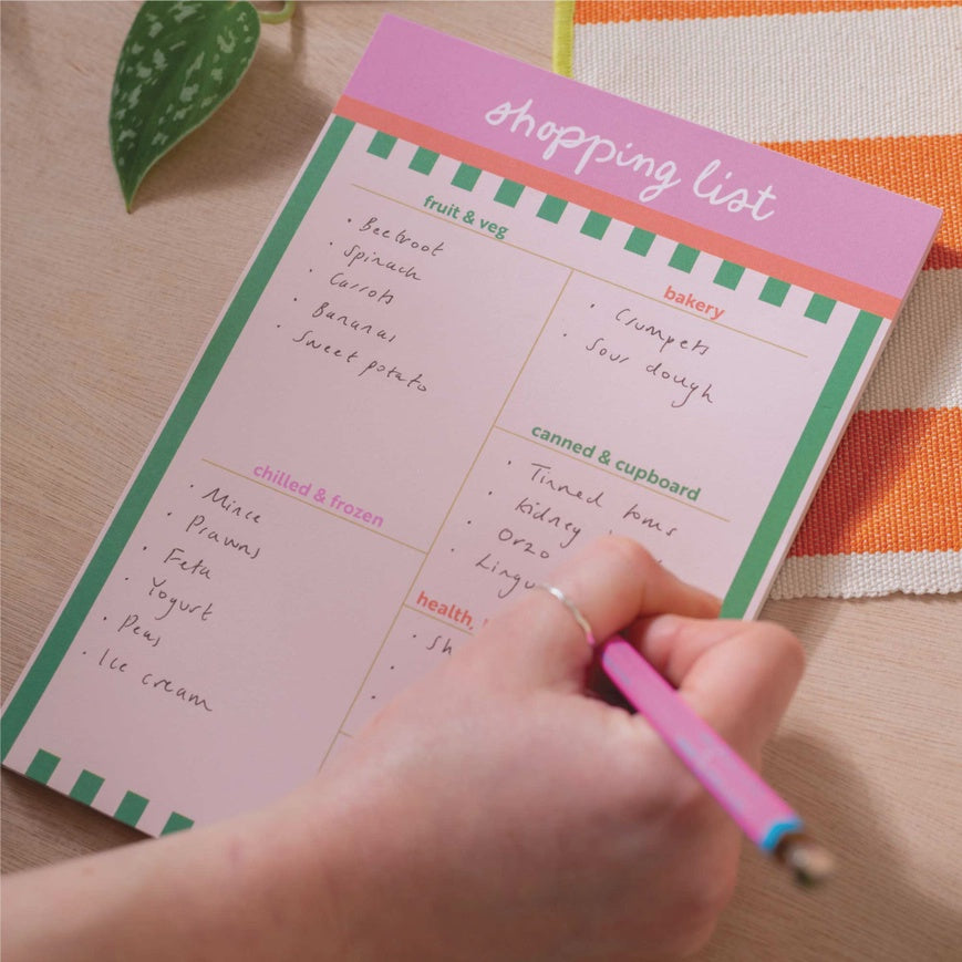 Weekly Shopping List Pad - A5 CabanaStripe