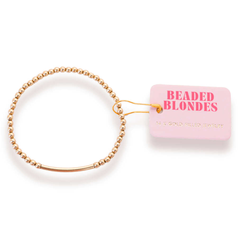 3mm Gold Bar Beaded Bracelet - Southern Soule Designs