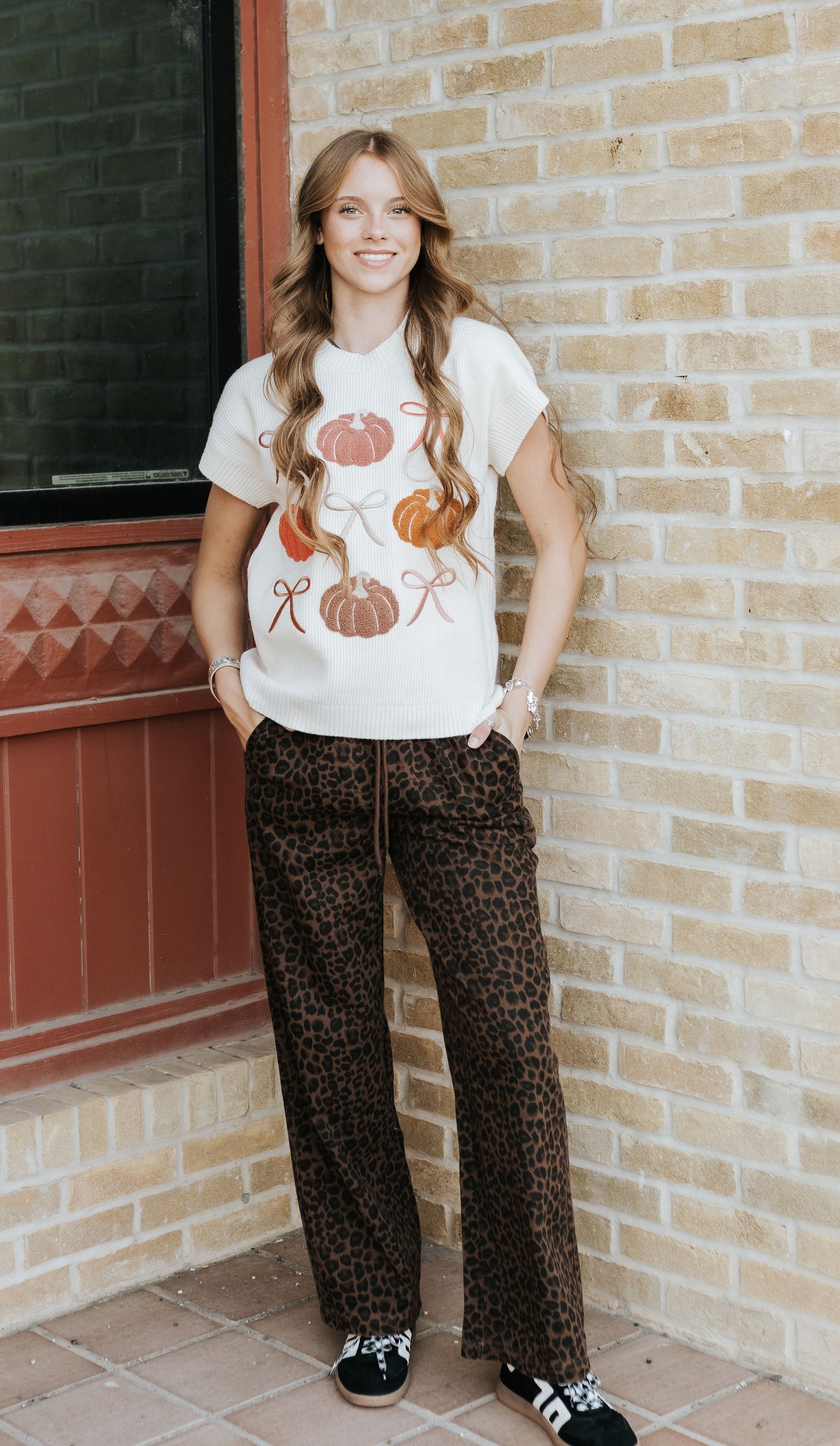 Josie Pumpkin Rows Sweater