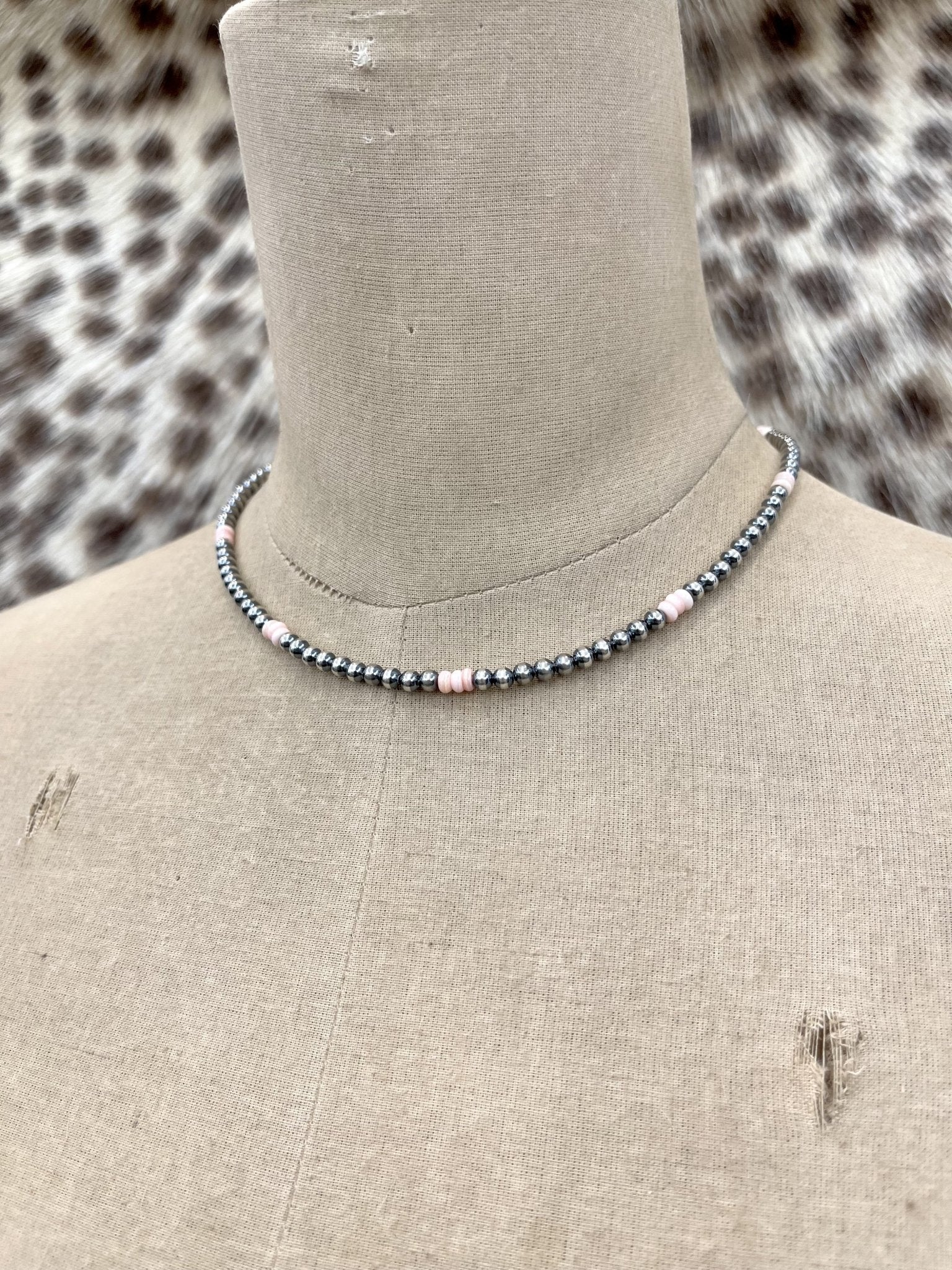 4 MM Pearl Choker with Pink Conch - Southern Soule Designs