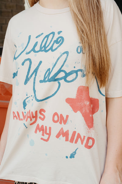 DayDreamer Willie Nelson Always on my Mind Tee Dirty White