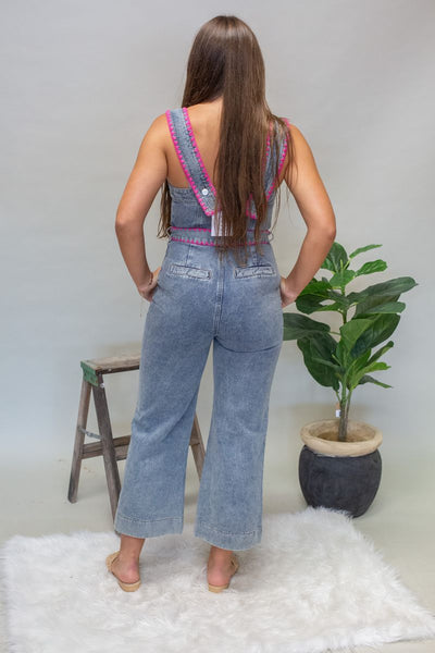 BP6586-A Denim Jumpsuit