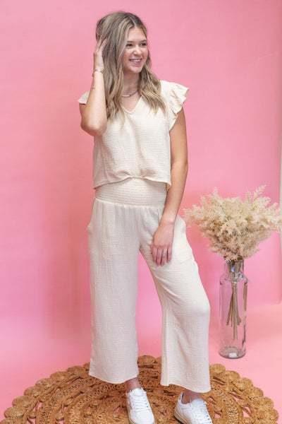 Butter Gauze Ruffle Slve Top
