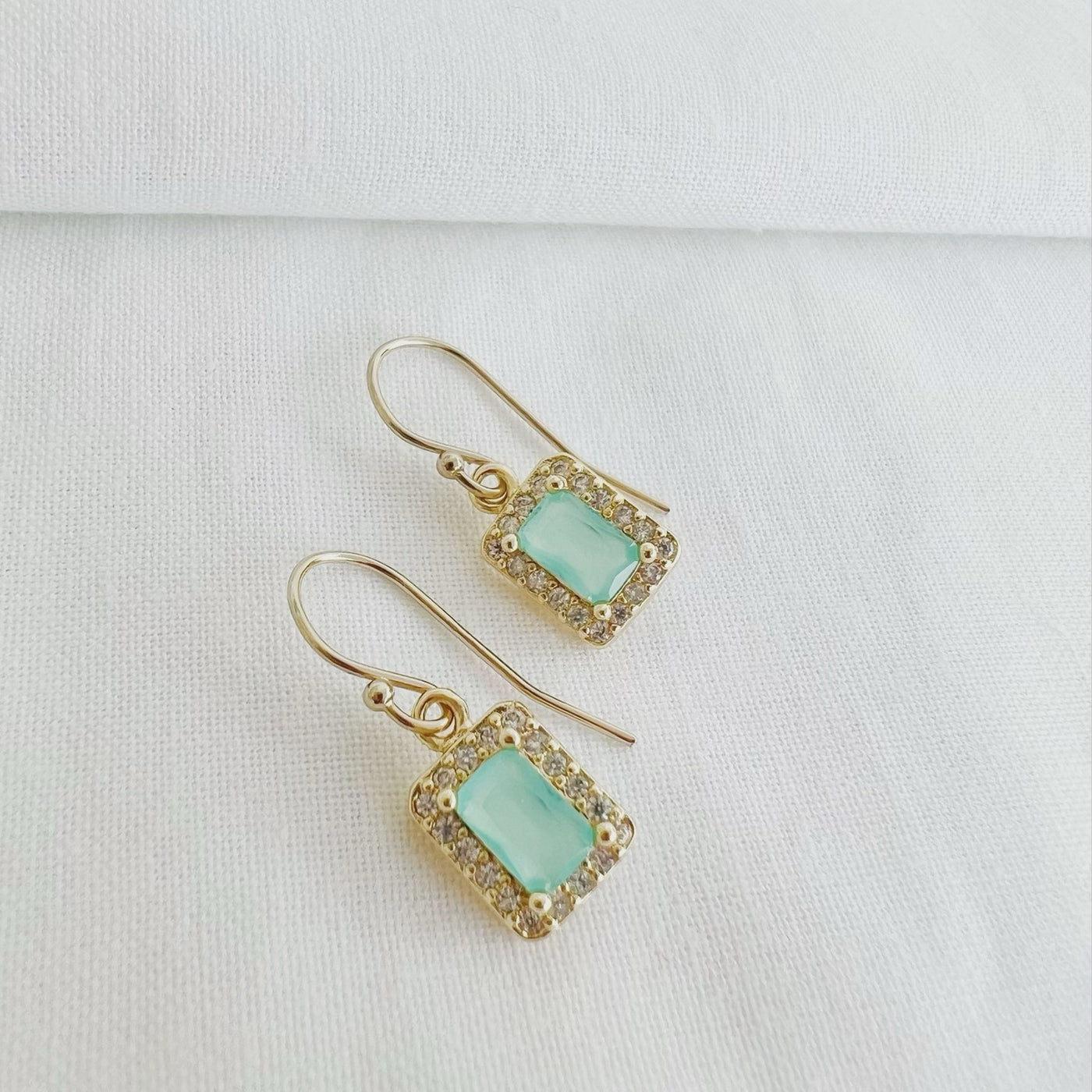Capri Aqua Baguette Earrings