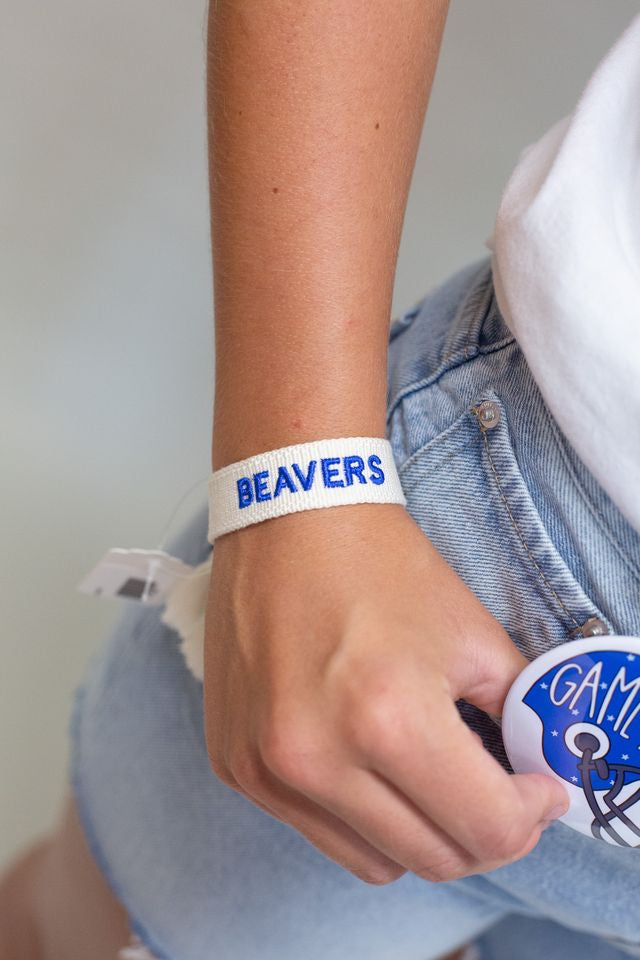 Cream Beaver Tassel Bracelet