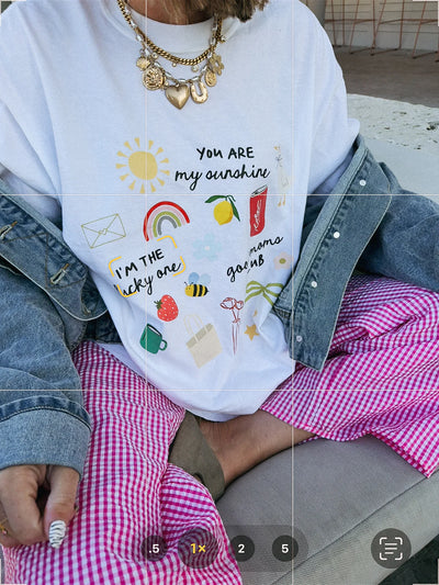 I'm the Lucky One Icon Graphic Tee White