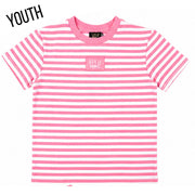 LM Girls Neon Pink Stripe Baby Doll Top