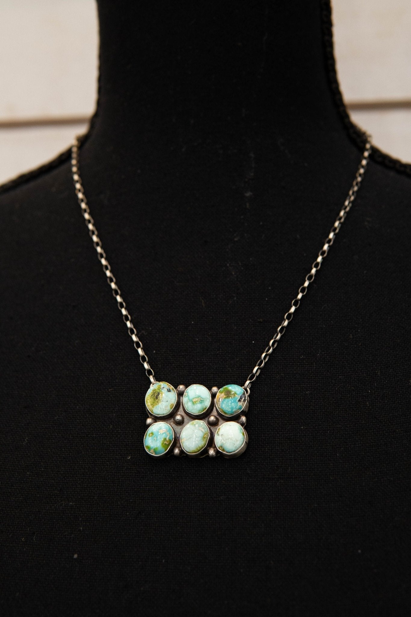6 Stone Rectangle Turq Necklace - Southern Soule Designs
