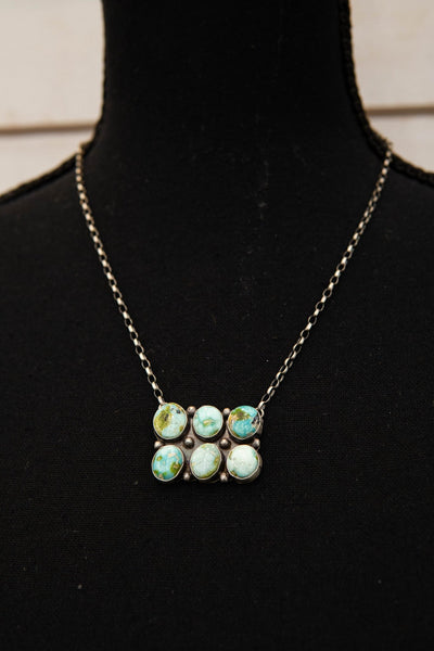 6 Stone Rectangle Turq Necklace - Southern Soule Designs