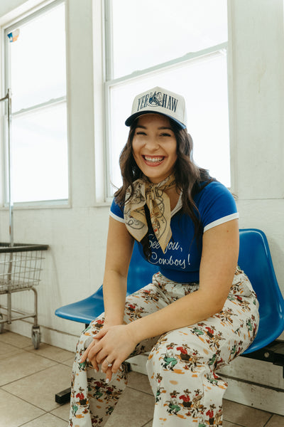 Royal Blue See You Cowboy Mini Tee BRT2636-1
