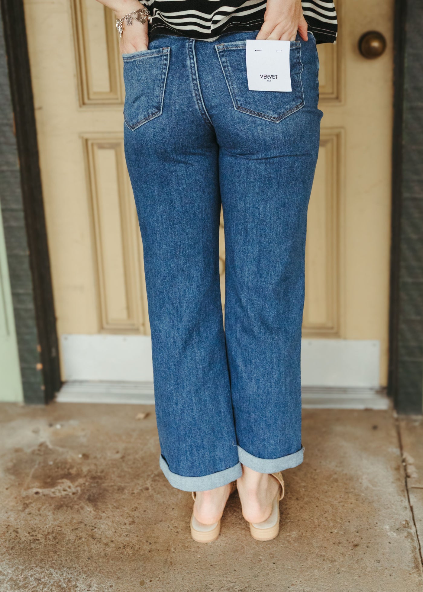 Ocean Eyes High Rise Baggy Straight Leg Jeans T6625