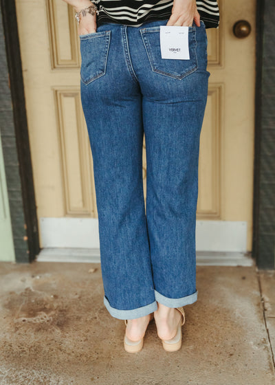 Ocean Eyes High Rise Baggy Straight Leg Jeans T6625