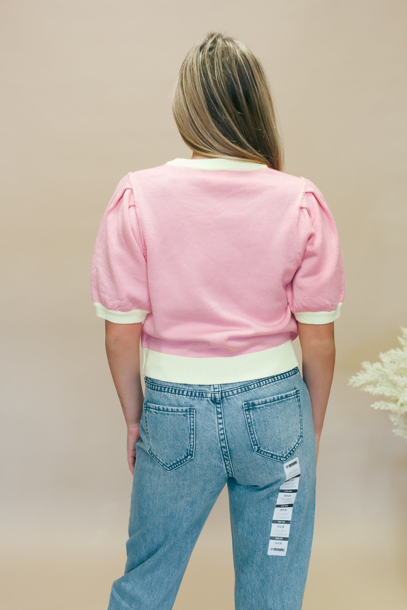 Pink Howdy Puff Sleeve Sweater