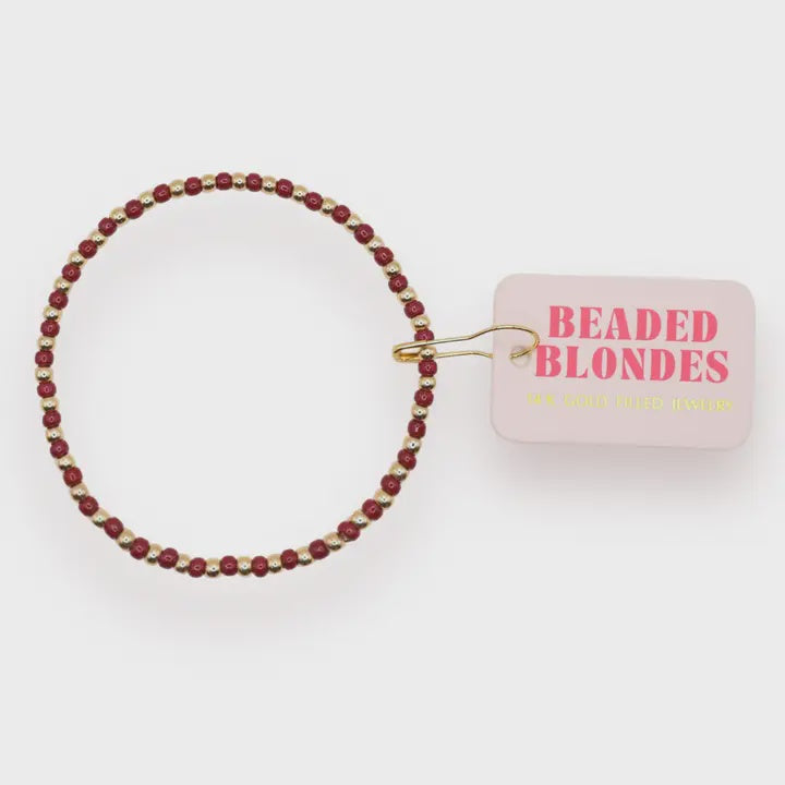 Demi Gold Bracelet in Maroon