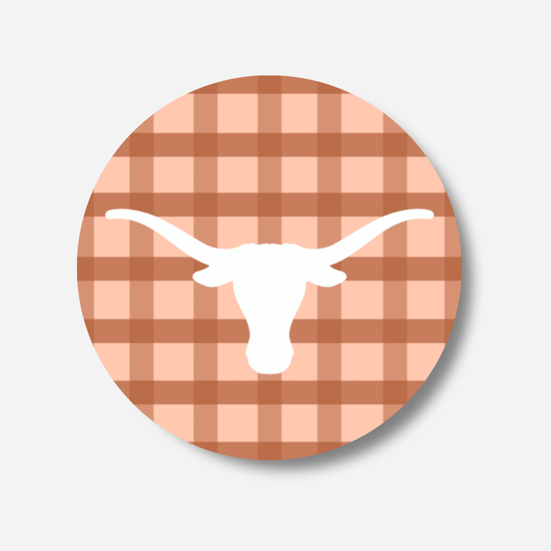 University of Texas Gingham Button