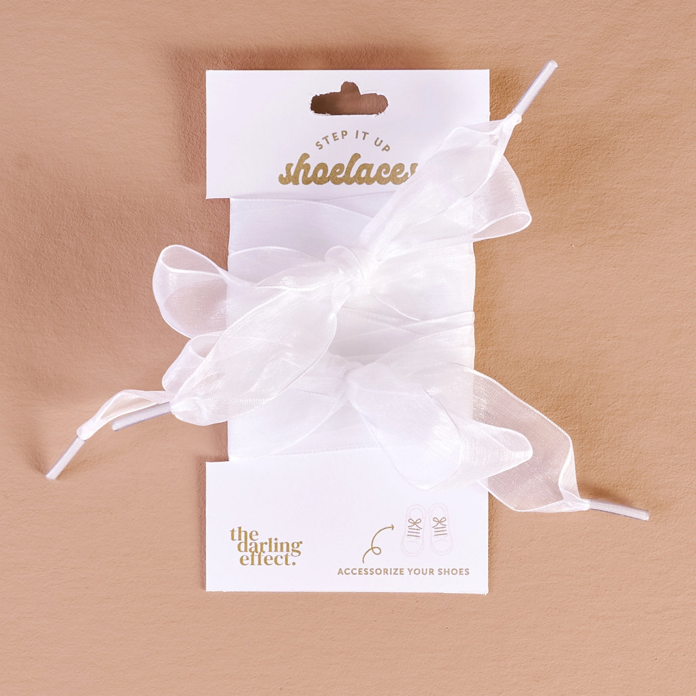 Step It Up Shoelaces-Sheer White