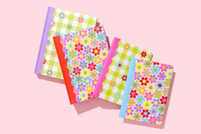Gingham Flowers Hardcover Notebook NBK-53