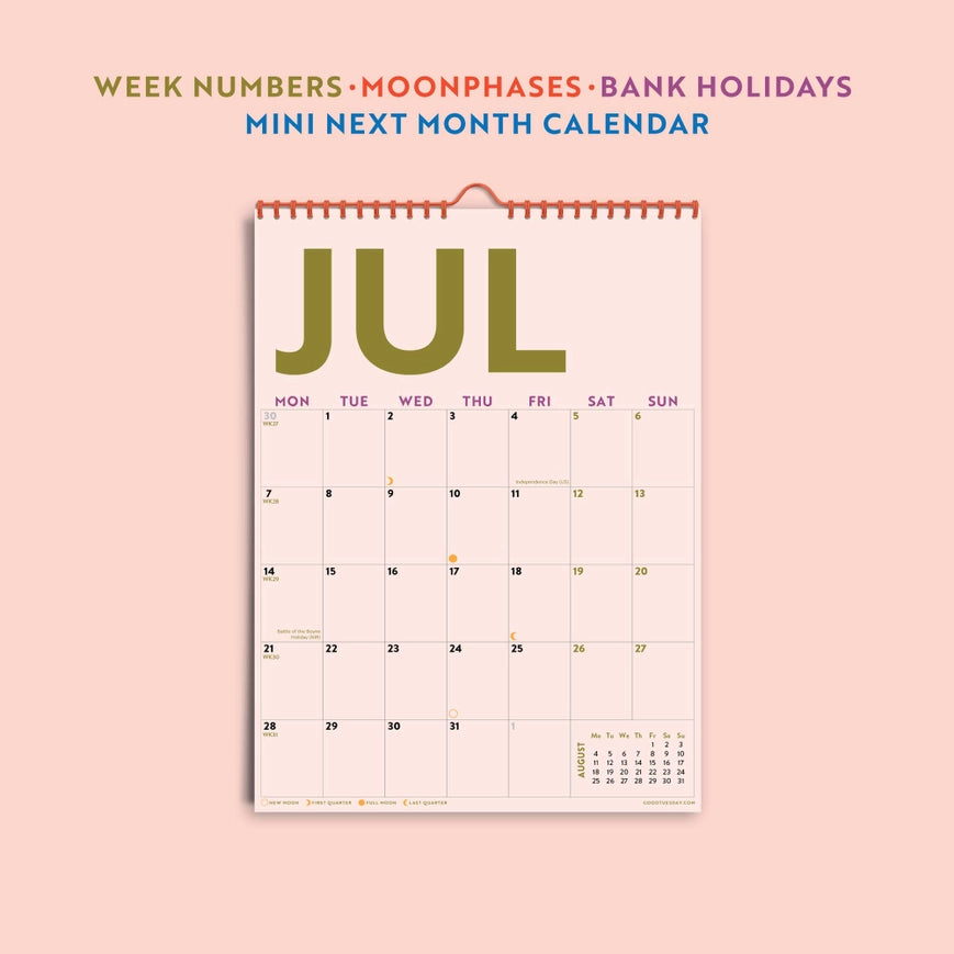 2025-2026 A4 Mid-Year Calendar - Simply Bright Design