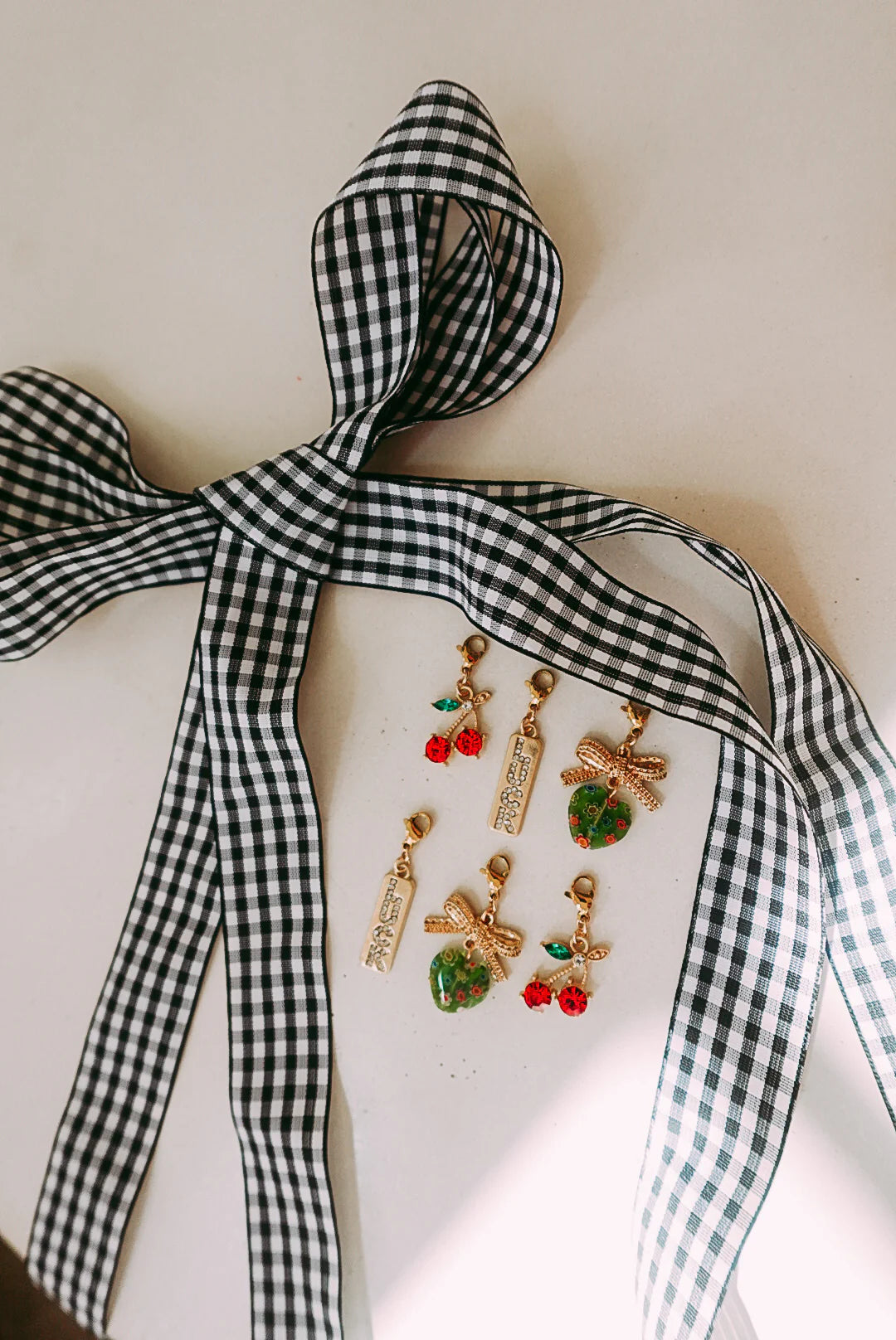 Gingham Shoe Charms