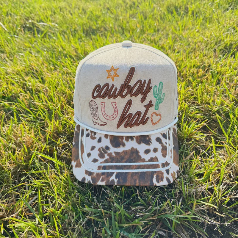 Cow Print 'Cowboy Hat" Trucker Cap