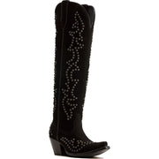 Ariat Women's Vixen X Toe Western Boot Black Suede 10080355
