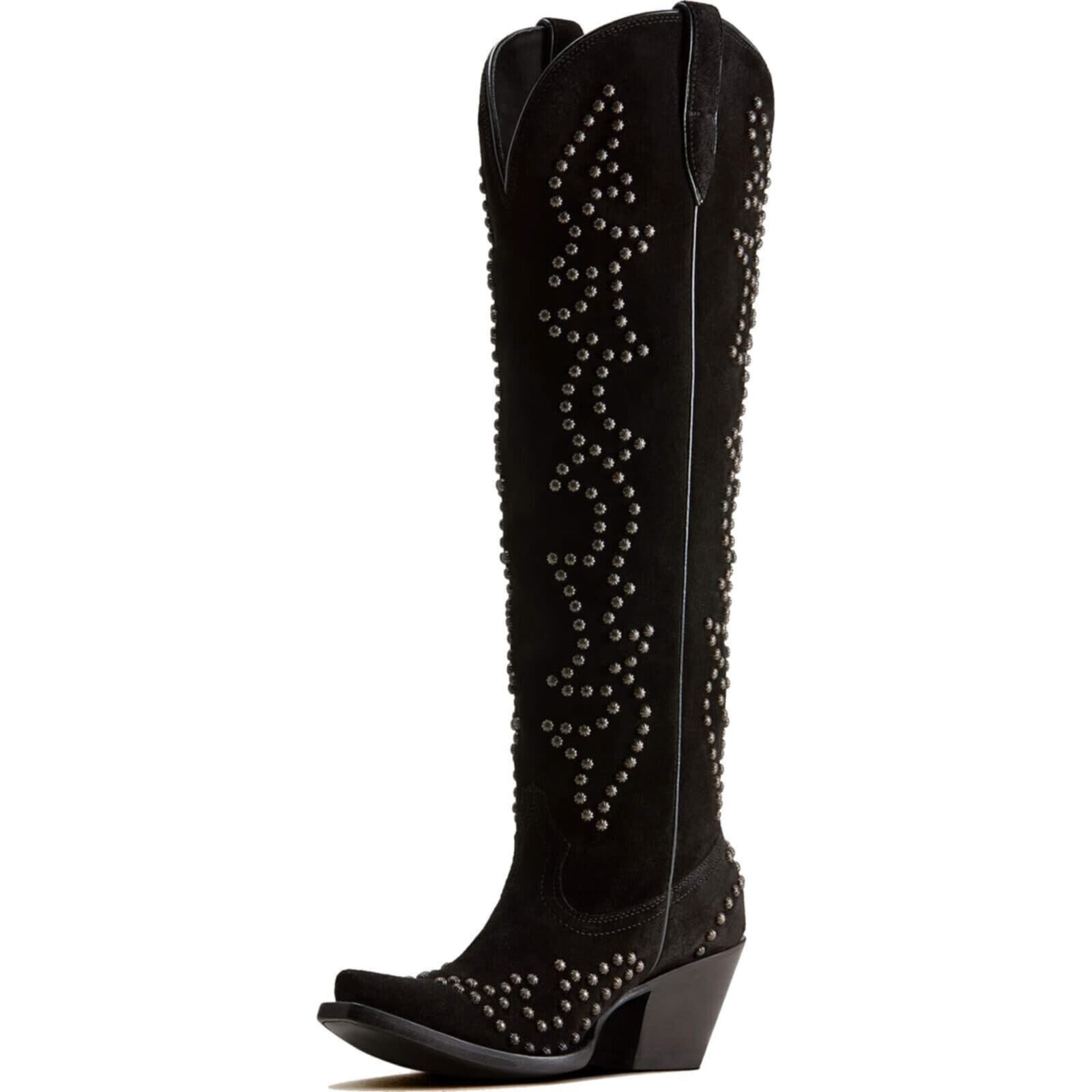 Ariat Women's Vixen X Toe Western Boot Black Suede 10080355