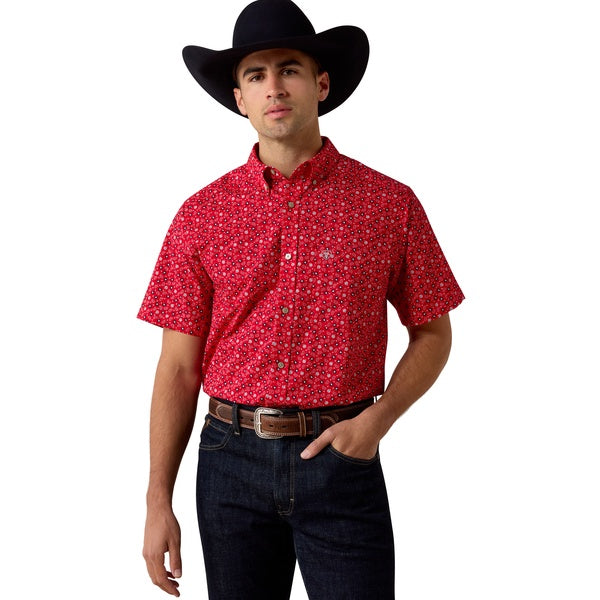 Ariat Men's Tango Red Mini Paisley Print Printed Shirt 10073531