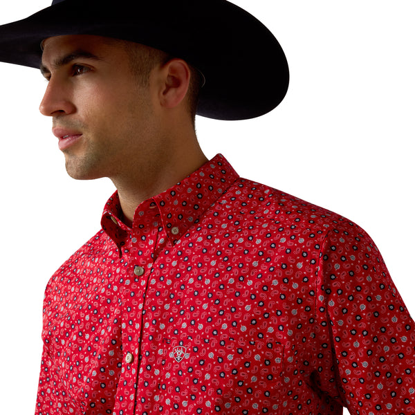 Ariat Men's Tango Red Mini Paisley Print Printed Shirt 10073531