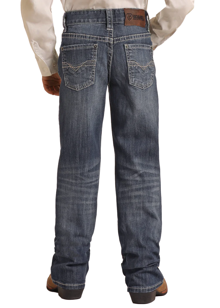 REP Rock & Roll Boy's Bootcut Dark Vintage Jeans BB-3482