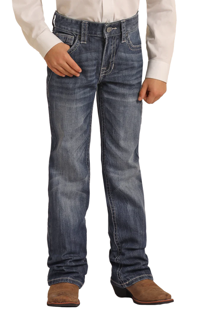REP Rock & Roll Boy's Bootcut Dark Vintage Jeans BB-3482
