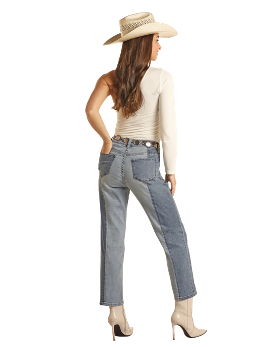 Rock & Roll BW9HD03594 Two Tone Crop Jeans