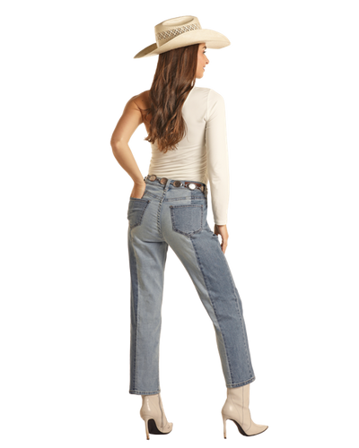 Rock & Roll BW9HD03594 Two Tone Crop Jeans