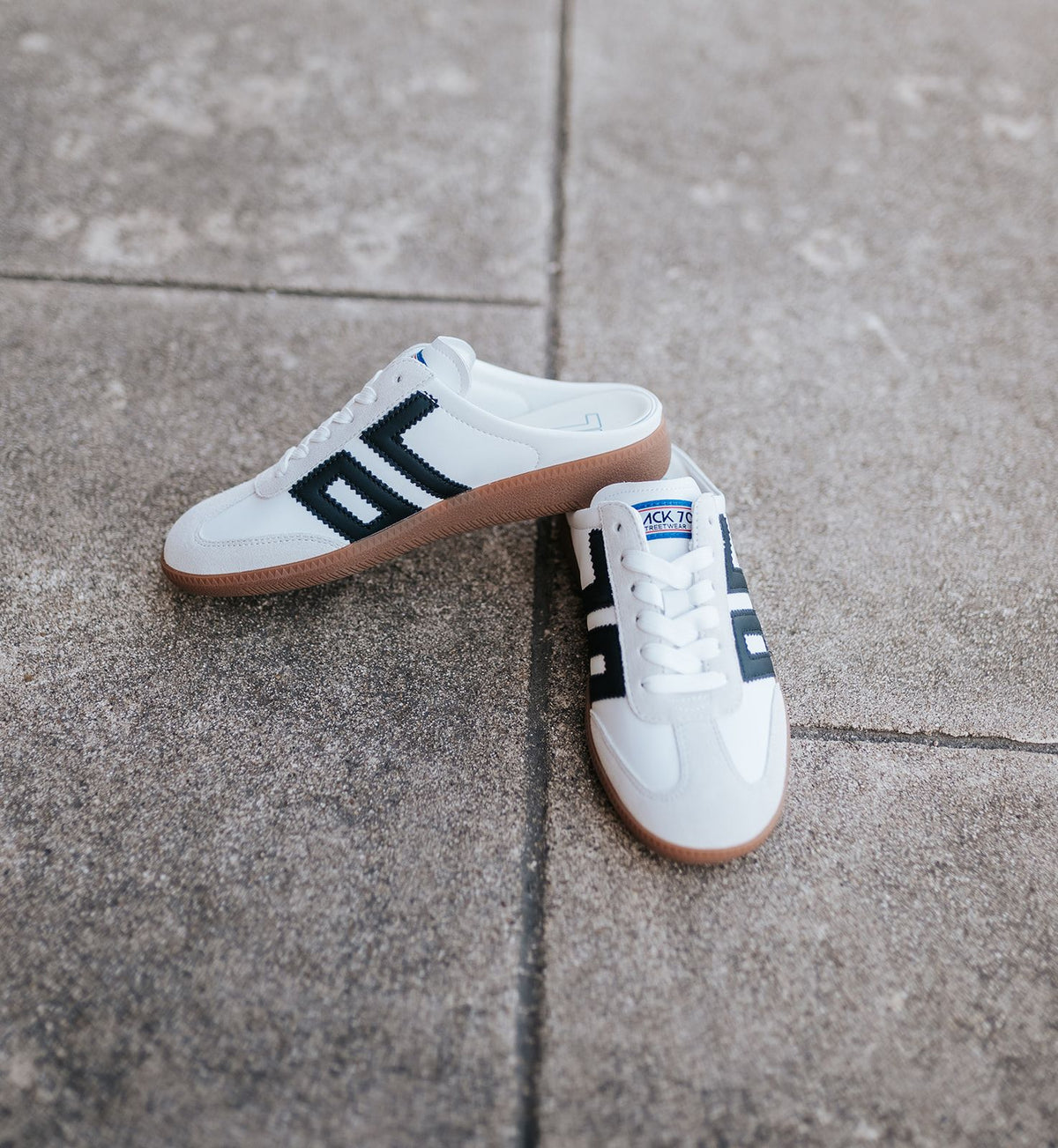 Easter in White Black Backless Sneaker
