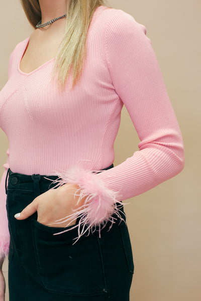 Bubble Pink Feather Bodysuit