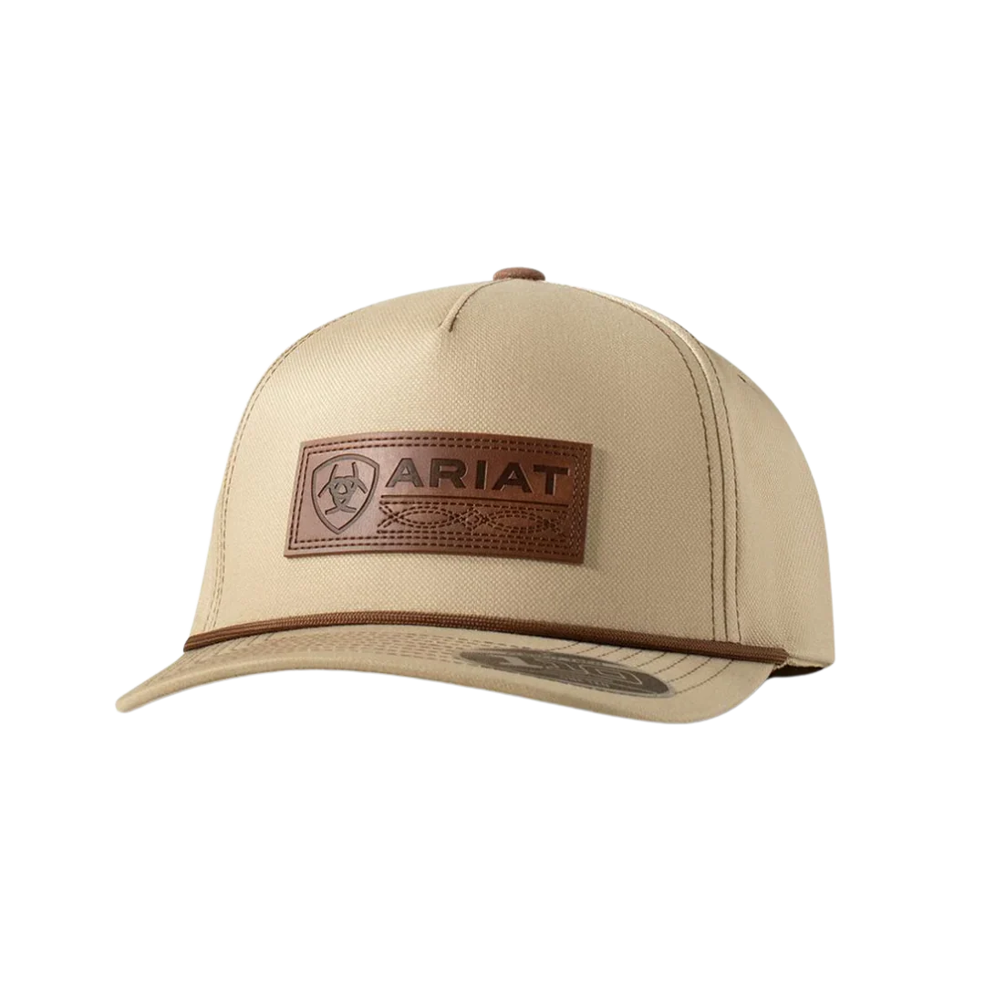 Ariat Men's FlexFit 110 Cap Faux Leather Patch Khaki A3000903146