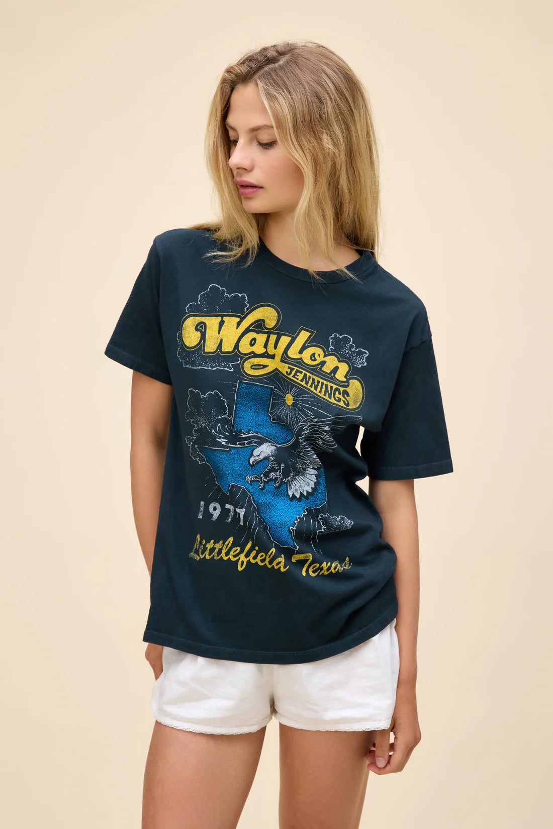 DayDreamer Waylon Jennings Littlefield Texas Weekend Tee Black