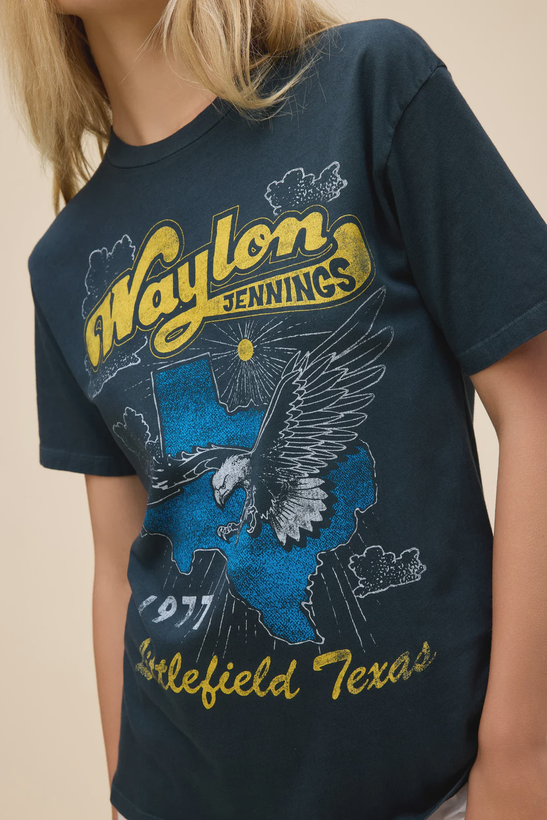 DayDreamer Waylon Jennings Littlefield Texas Weekend Tee Black