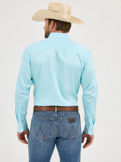 Wrangler Men's Cody Johnson Long Sleeve Shirt Aqua Chevron 112365523
