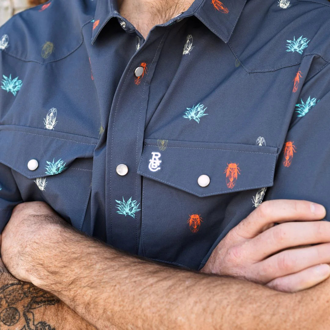 Raised by Coyotes Cicada Pearl Snap Shirt