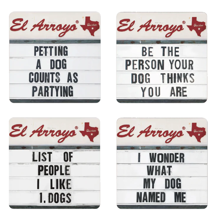 El Arroyo You Lucky Dog Coaster Set