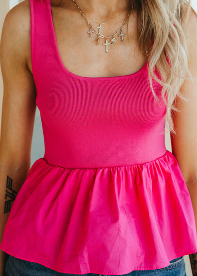 Fuchsia Raina Sleeveless Top S1408T