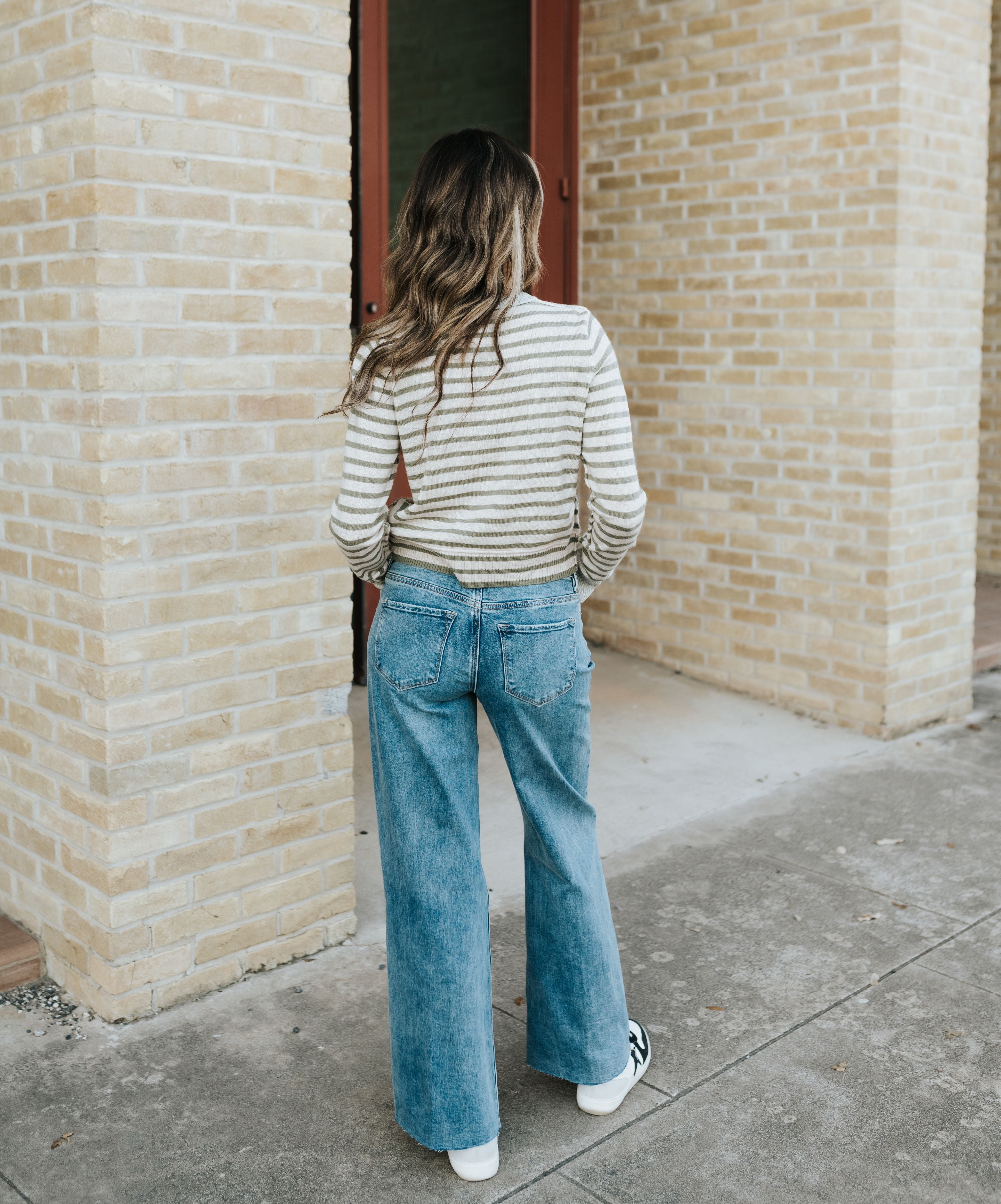 Grey Striped Knit Cardigan MT68440