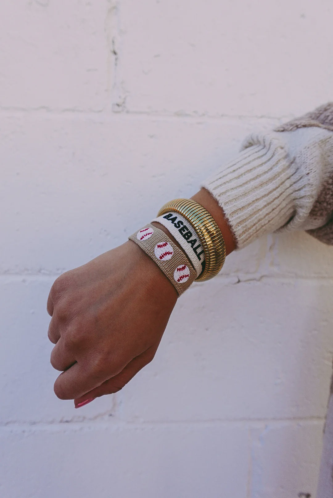 Baseball Embroidered Bracelet