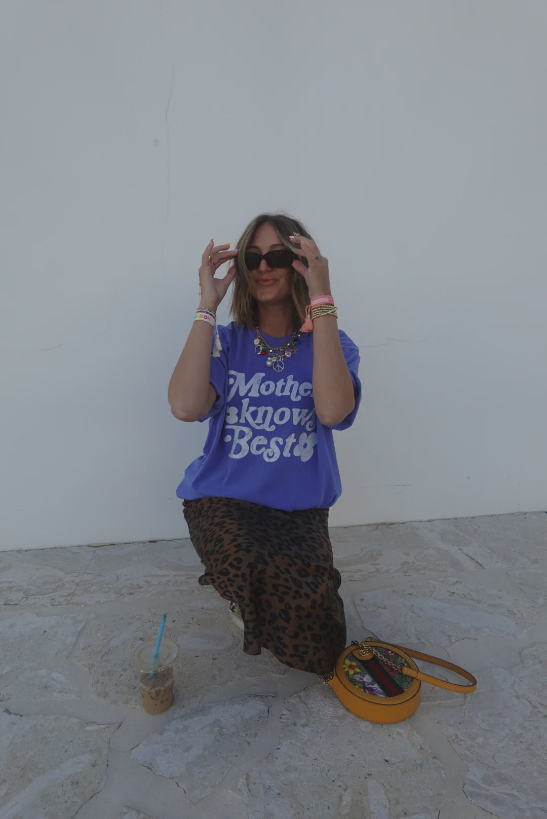 Mother Knows Best Graphic Tee Blue/White