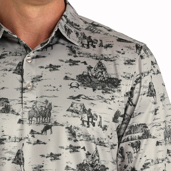 Cinch Men's Arenaflex Polo Gray MTK1863049