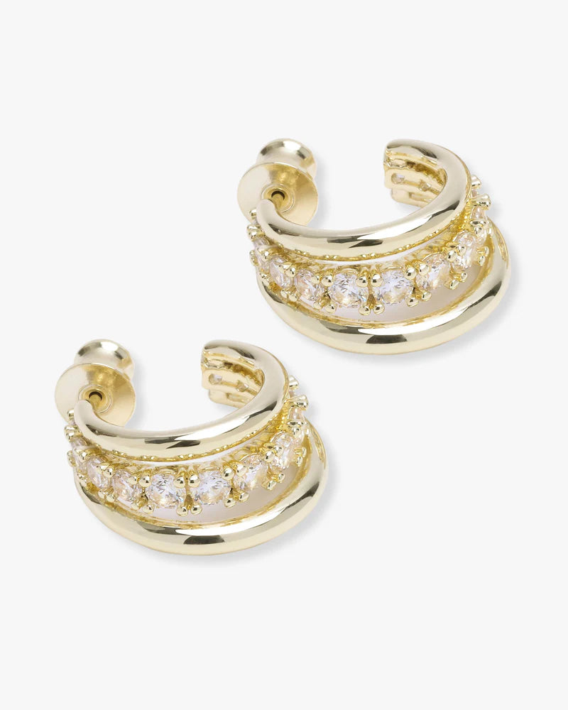 Oh She Fancy Smooth & Diamond Hoops