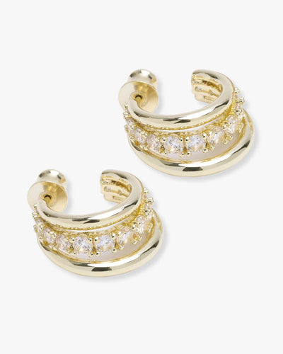 Oh She Fancy Smooth & Diamond Hoops