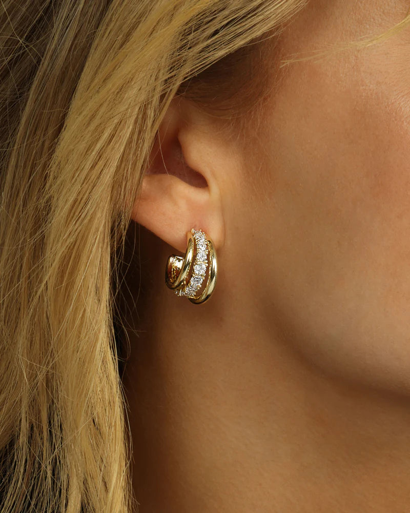 Oh She Fancy Smooth & Diamond Hoops