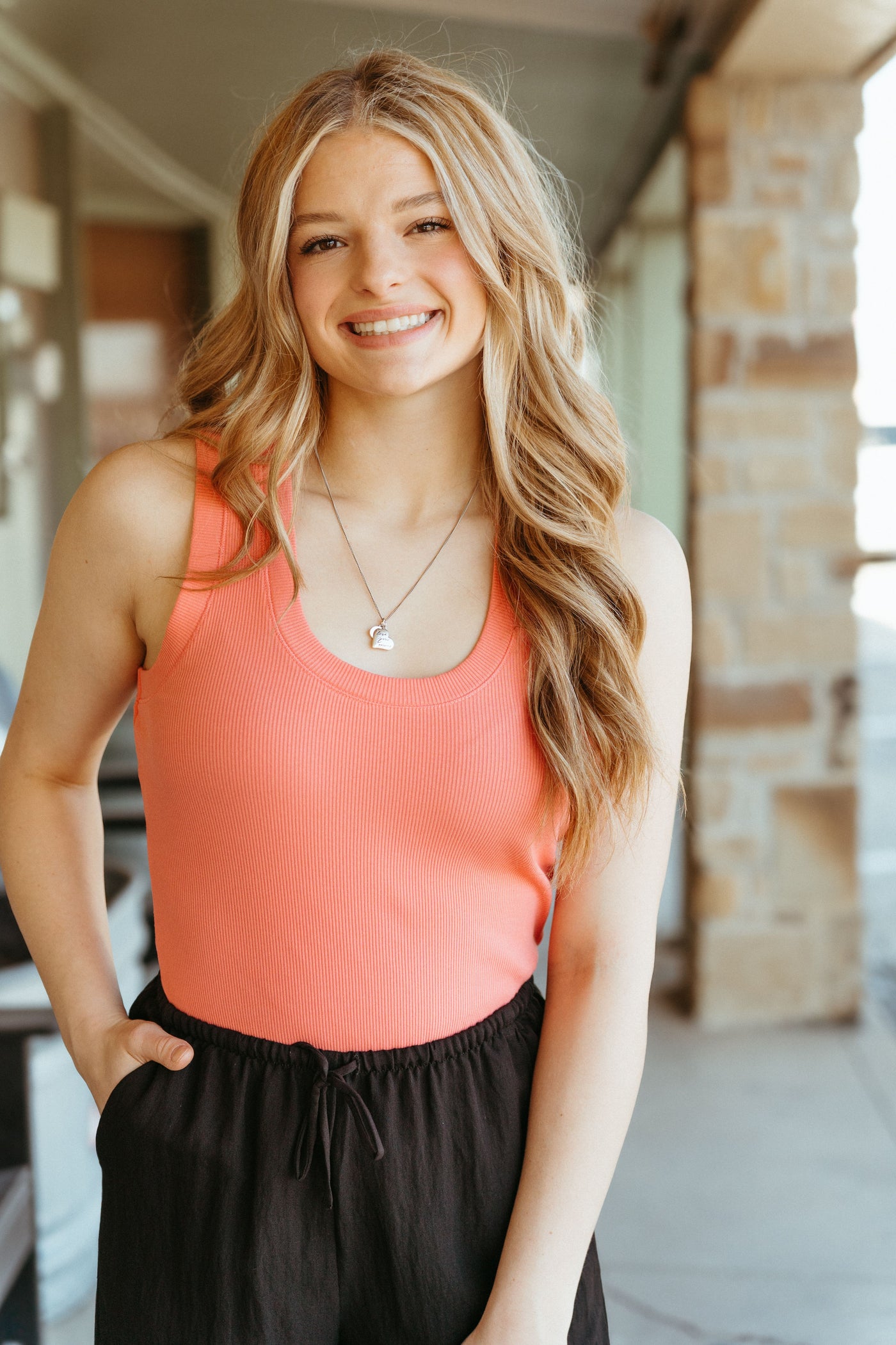 Sirena Rib Tank Sunset Pink ZT231241